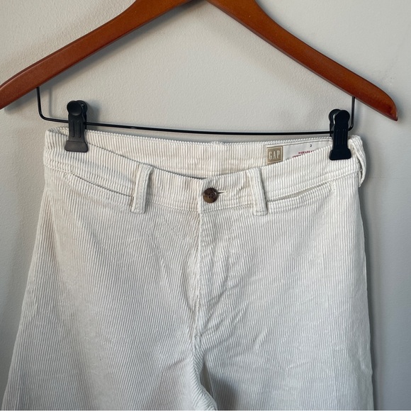 Gap Cream Corduroy Wide Leg High Rise Pants - Picture 3 of 10